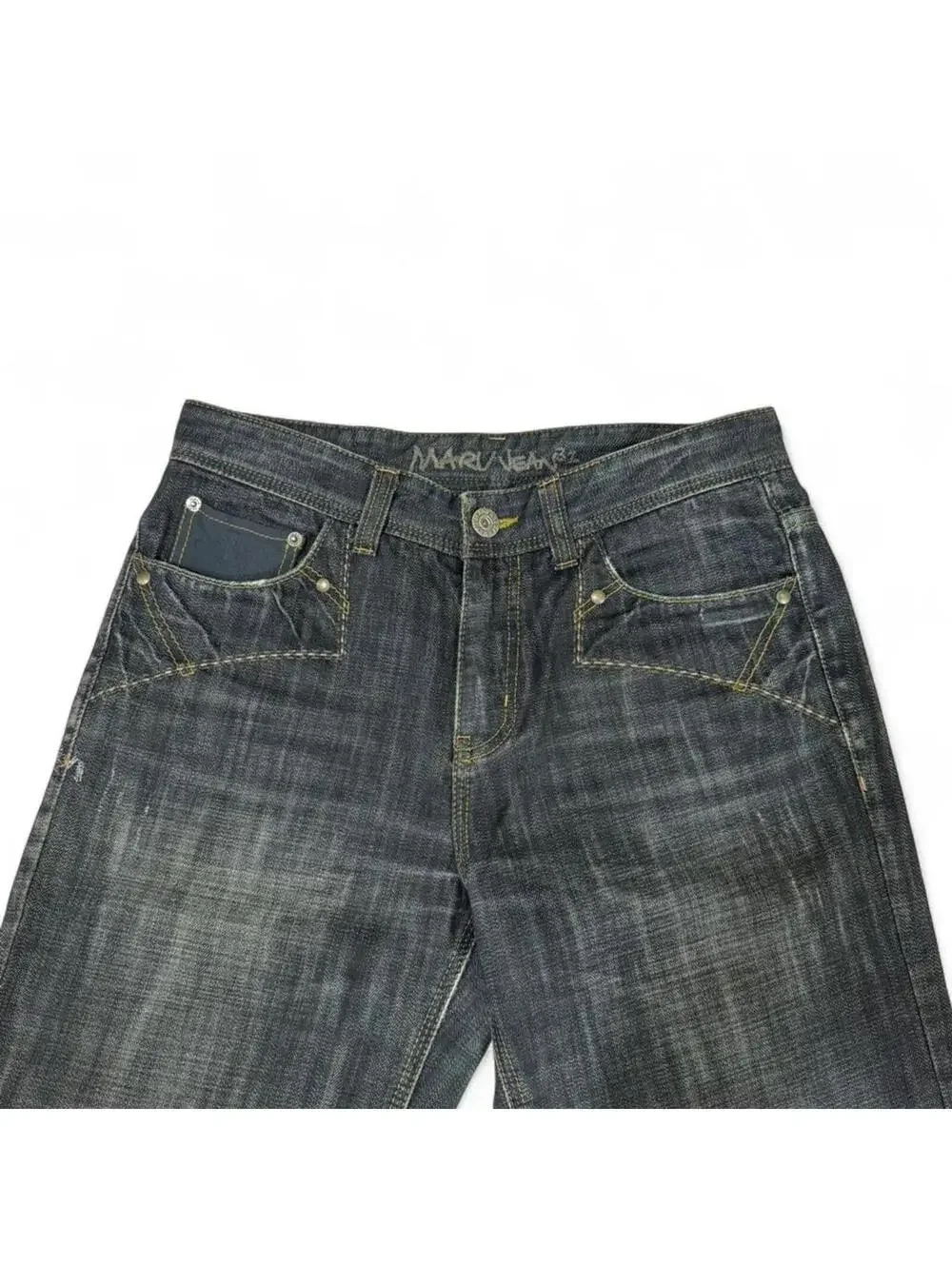 Y2K vintage Maru carbon black shade straight fit denim jeans - Picture 4 of 8
